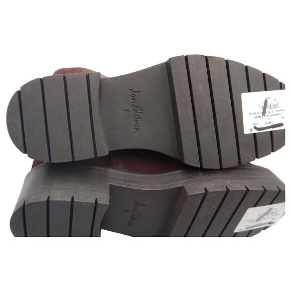 Sam Edelman Lovrin Suede Chain Lace Up Chunky Combat Platform Boots Burgundy 8M - Picture 8 of 9